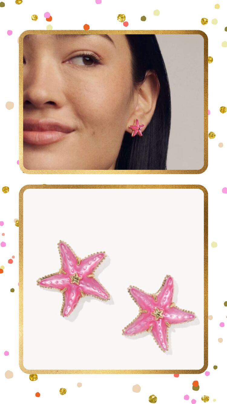 KENDRA SCOTT Parker Pink Starfish Stud Earrings